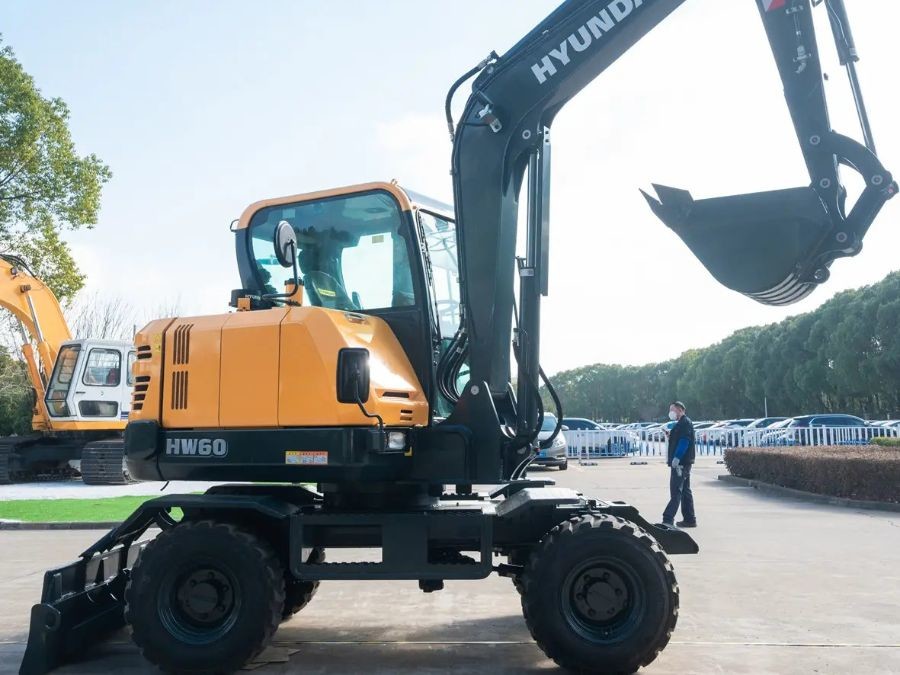 Brandneue Korea Hyundai Bagger HW60 6 Tonnen Rad Jindongyu Maschinen